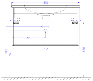 Тумба для комплекта Jacob Delafon Madeleine EB2053-J52 черный блестящий