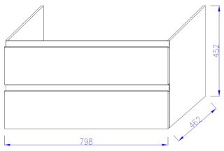 Тумба для комплекта Jacob Delafon Madeleine EB2053-J52 черный блестящий
