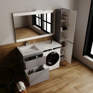 Тумба напольная Style Line Даллас Леон 120 Люкс Plus СС-00002450 под раковину для стиральной машины серый