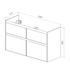Тумба под раковину Lemark Combi LM03C125T 120 см белый глянец