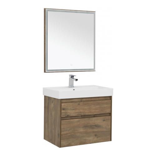 Тумба с раковиной Aquanet Nova Lite 75 дуб рустикальный (2 ящика)