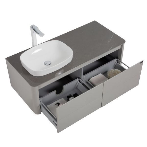 Тумба с раковиной Black&White Universe 9151200L 120 см светло-серый