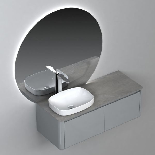 Тумба с раковиной Black&White Universe 9151200L 120 см светло-серый