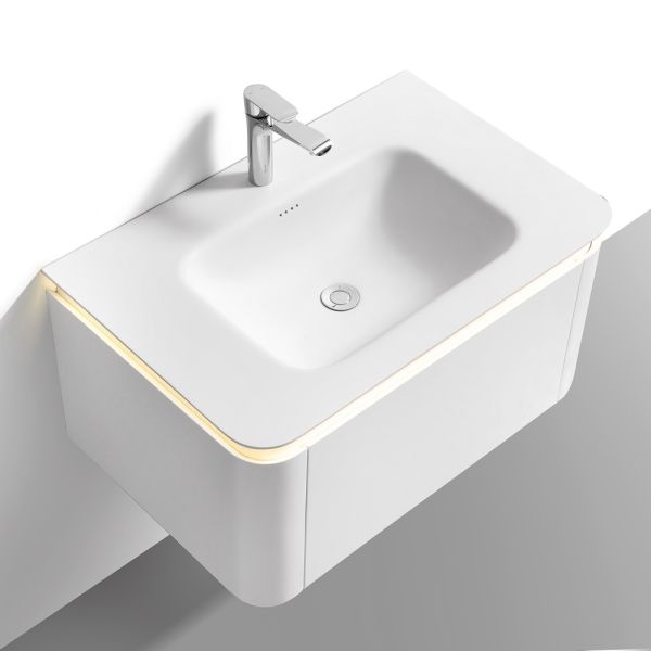 Тумба с раковиной Black&White Universe 925900 90 см молочный белый матовый