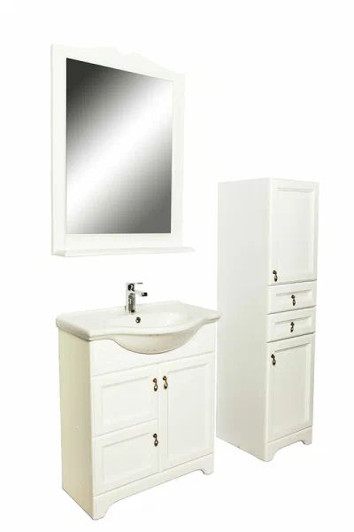 Тумба с раковиной Orange Классик F7-75TU3+Ra молочный белый