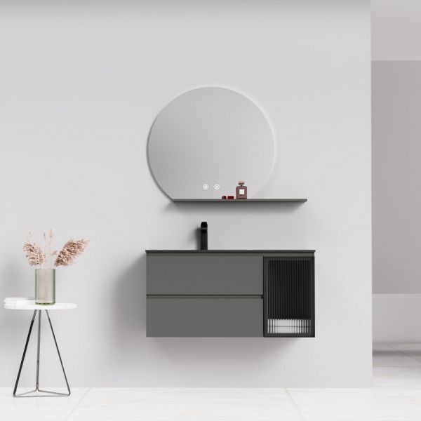 Тумба с раковиной Orans BC-2055-1200L 2055120L 120 см тёмно-серый матовый