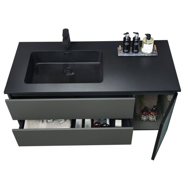 Тумба с раковиной Orans BC-2055-1200L 2055120L 120 см тёмно-серый матовый