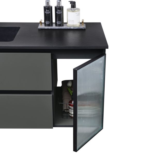 Тумба с раковиной Orans BC-2055-1200L 2055120L 120 см тёмно-серый матовый