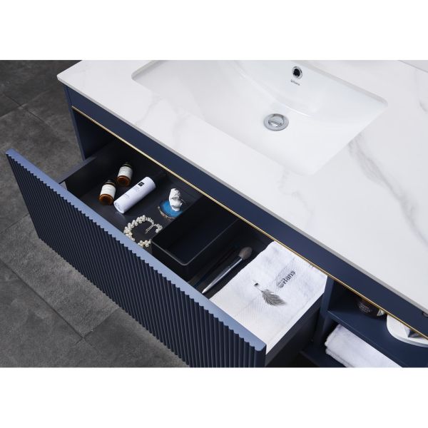 Тумба с раковиной Orans BC-1137-1000 11371000 100 см синий матовый