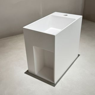 Тумба с раковиной ABBER Stein AS2656 R 45 см белый матовый