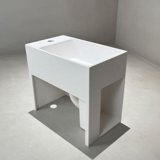 Тумба с раковиной ABBER Stein AS2656 R 45 см белый матовый