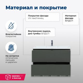 Тумба под раковину Aquanet Алвита 215120 80 см серый антрацит