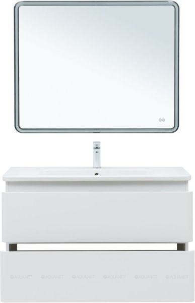 Тумба под раковину Aquanet Эмбер 330469 105 см белый матовый