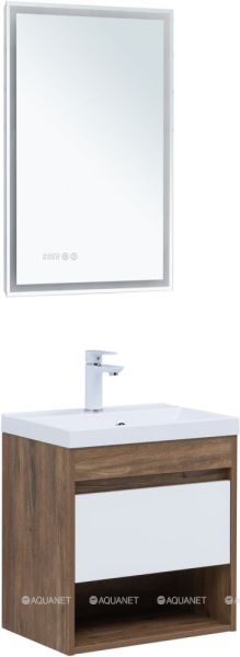 Тумба под раковину Aquanet Тренд 345116 50 см дуб рустикальный/белый сатин