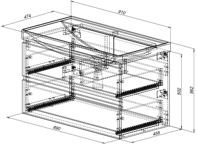 Тумба под раковину Aquanet Вега 2.0 337944 90 см бежевый