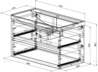 Тумба под раковину Aquanet Вега 2.0 337962 90 см мисти грин