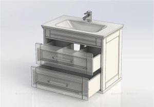 Тумба с раковиной Aquanet Бостон М 80 белый