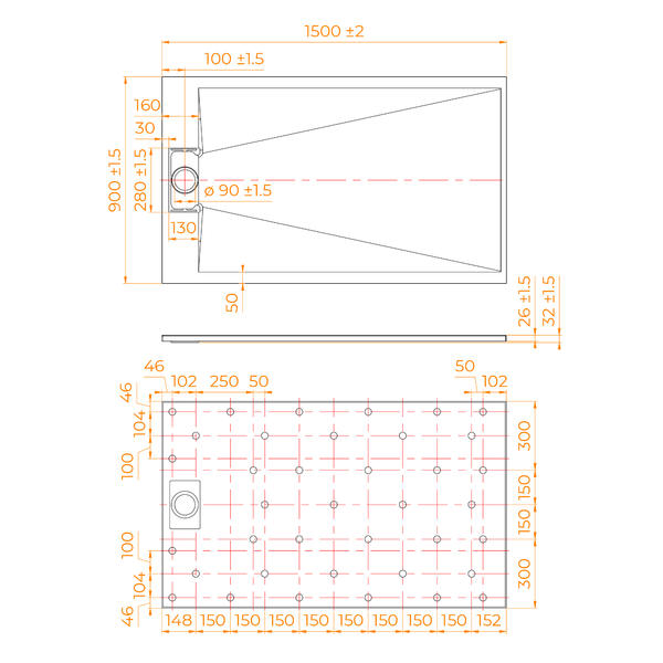 Душевой поддон RGW TUS-W 553702915-01 90x150см белый