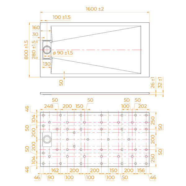 Душевой поддон RGW TUS-W 553702911-01 80x160см белый