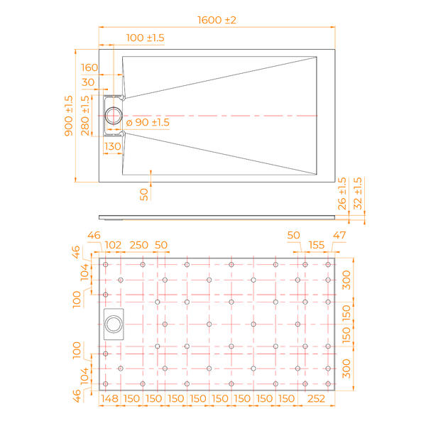 Душевой поддон RGW TUS-W 553702916-01 90x160см белый