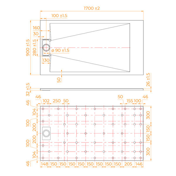 Душевой поддон RGW TUS-W 553702917-01 90x170см белый