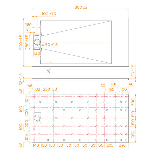 Душевой поддон RGW TUS-W 553702814-01 80x140см белый
