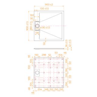 Душевой поддон RGW TUS-W 55370199-01 90x90см белый Душевой поддон RGW TUS-W 55370199-01 90x90см белый