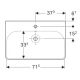 Раковина Geberit Smyle Square 500.249.01.1 75 см белый