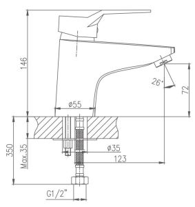 Смеситель для раковины Haiba HB1063 хром