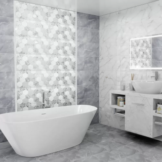 Керамическая плитка Alma Ceramica TWU09GRG717 облицовочная рельефная Гриджио / Grigio 249х500