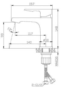 Смеситель для раковины ESKO Doha DH26 хром