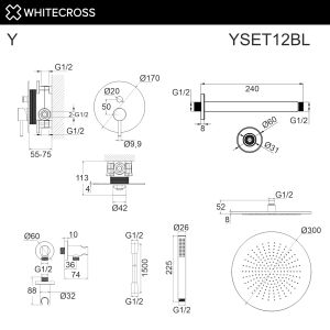 Душевой комплект WHITECROSS Y YSET12CR хром