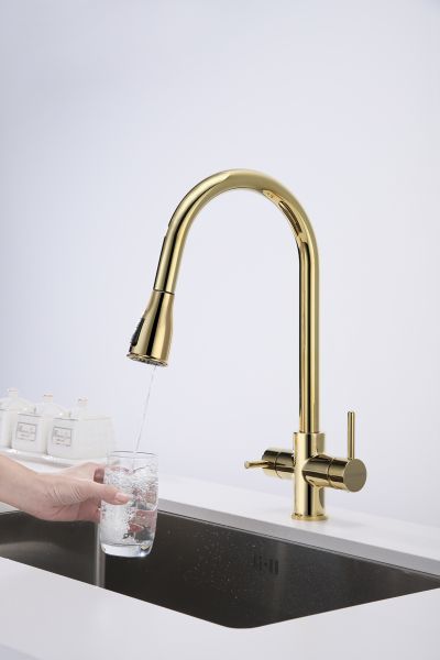 Смеситель для кухни Paulmark Lange La214212-G золото