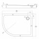Душевой поддон Veconi Tezeo Acrylic TZ-55R, 1000x800x150, акрил, белый