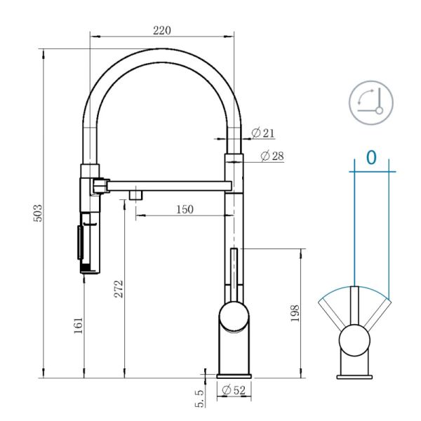 Смеситель для кухни Grandex Aqua Choice-S 9020153 графит