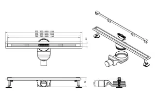 Душевой лоток Roxenbath Slim 91060-120 120 см сатин