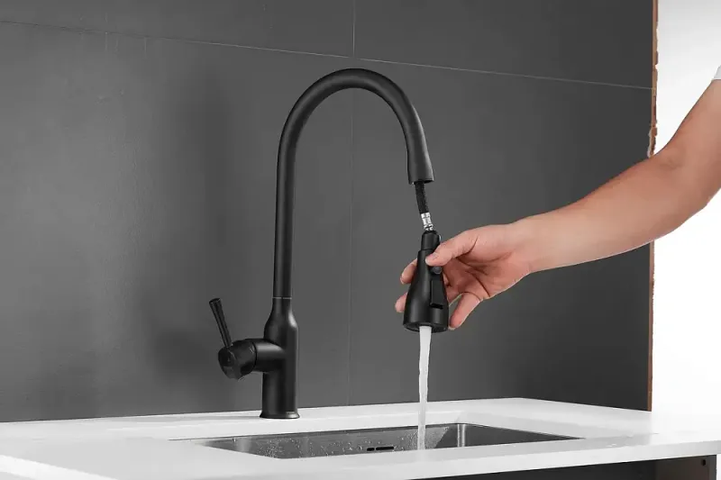 Смеситель для кухни Shevanik S163H чёрный