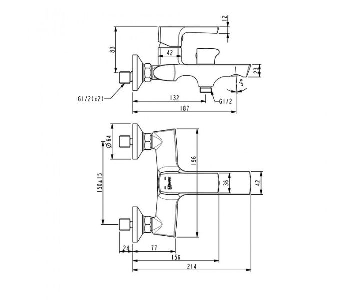 Смеситель для ванны Lemark URSUS LM7214BL