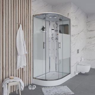 Душевая кабина Niagara Ultra 3030164R 120x80 NG-303-01R правая профиль хром стекло прозрачное с полосой
