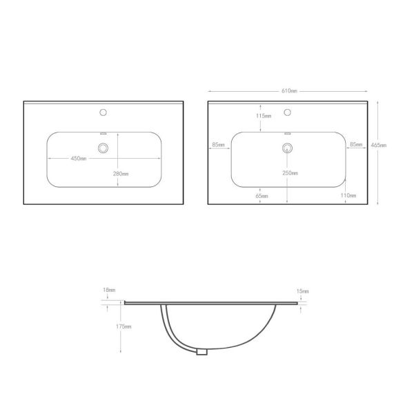 Раковина мебельная La Fenice Terra  FNC-06-TER-60 61 см