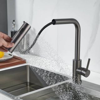 Смеситель для кухни Shevanik S263T с мультифункциональным изливом оружейная сталь Смеситель для кухни Shevanik S263T с мультифункциональным изливом оружейная сталь