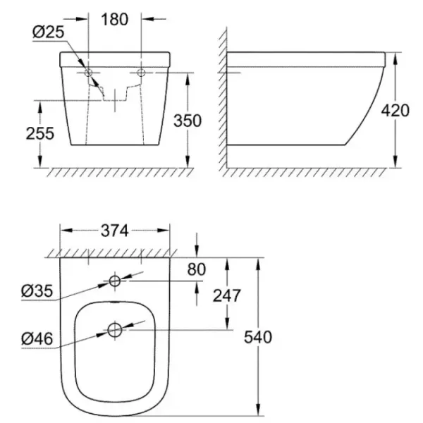 Биде подвесное Grohe Euro Ceramic 39208000 белый