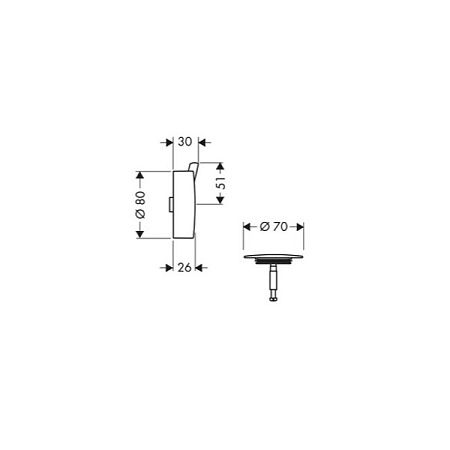 Внешняя часть для слива-перелива Hansgrohe 58186990 хром