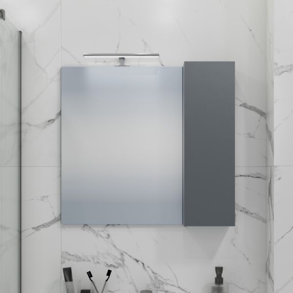 Зеркало-шкаф с подсветкой Санта Антарес 700522 70 см графит матовый