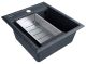 Комплект Paulmark: мойка Stepia 45 и коландер Advance PM114651-DG+A375-BS графит/брашированная нержавеющая сталь