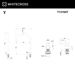 Излив отдельностоящий Whitecross Y Y1218AT антрацит