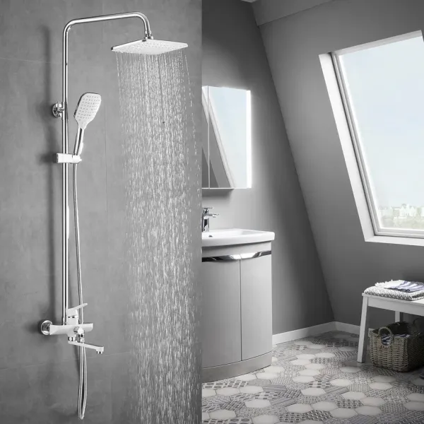 Душевая стойка Shevanik S8136F белый/хром