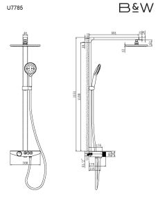 Душевая стойка Black & White Universe 77850U