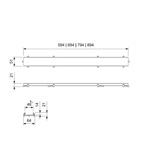 Душевой лоток Wonzon & Woghand WW-651600T-BGM 60 см тёмный графит