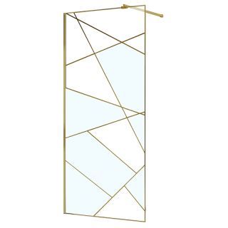 Душевая перегородка Azario Walk-in AZ-271-120-BGL-CGP 120 см профиль брашированное золото стекло с узором